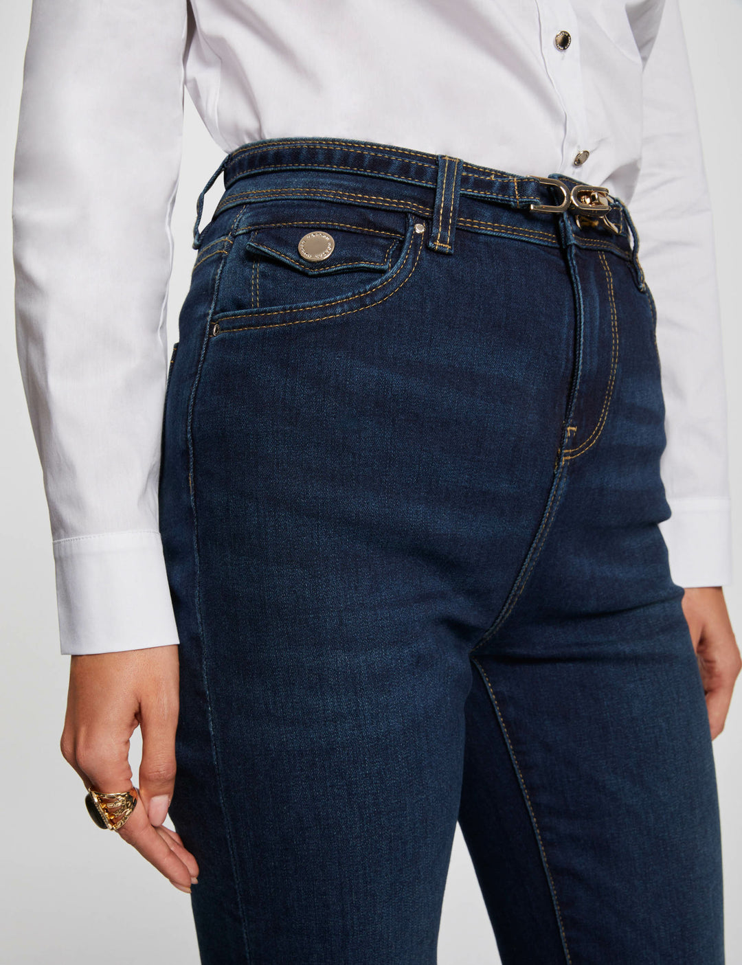 Jeans flare taille haute
