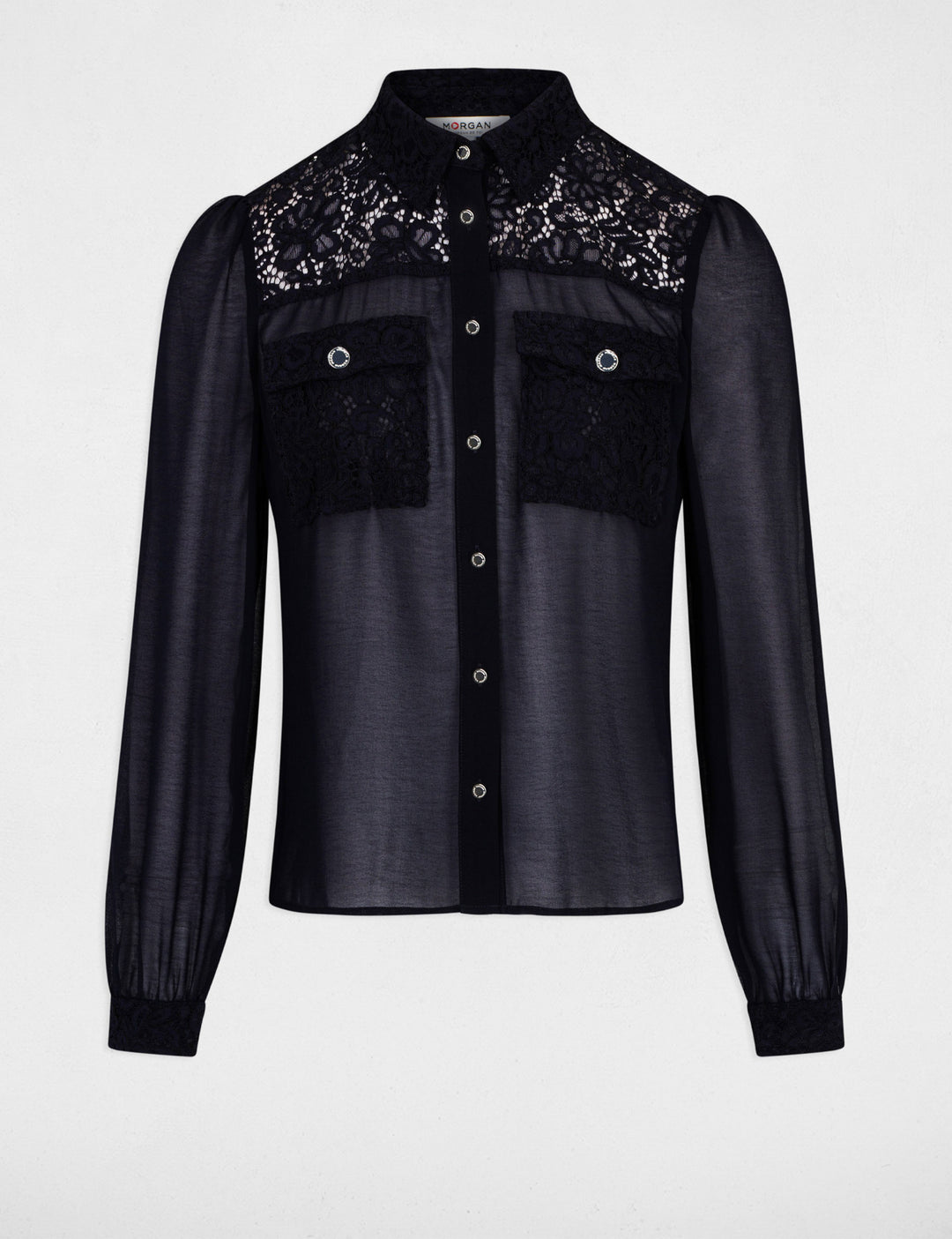 Chemise manches longues à  dentelle