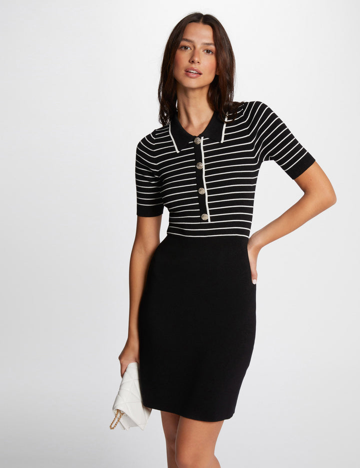 Robe tricot courte rayée