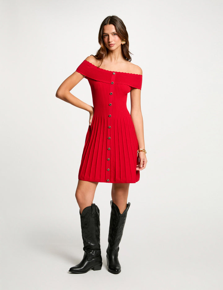 Robe tricot courte trapèze