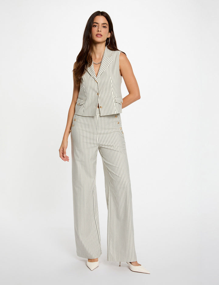 Pantalon large rayé
