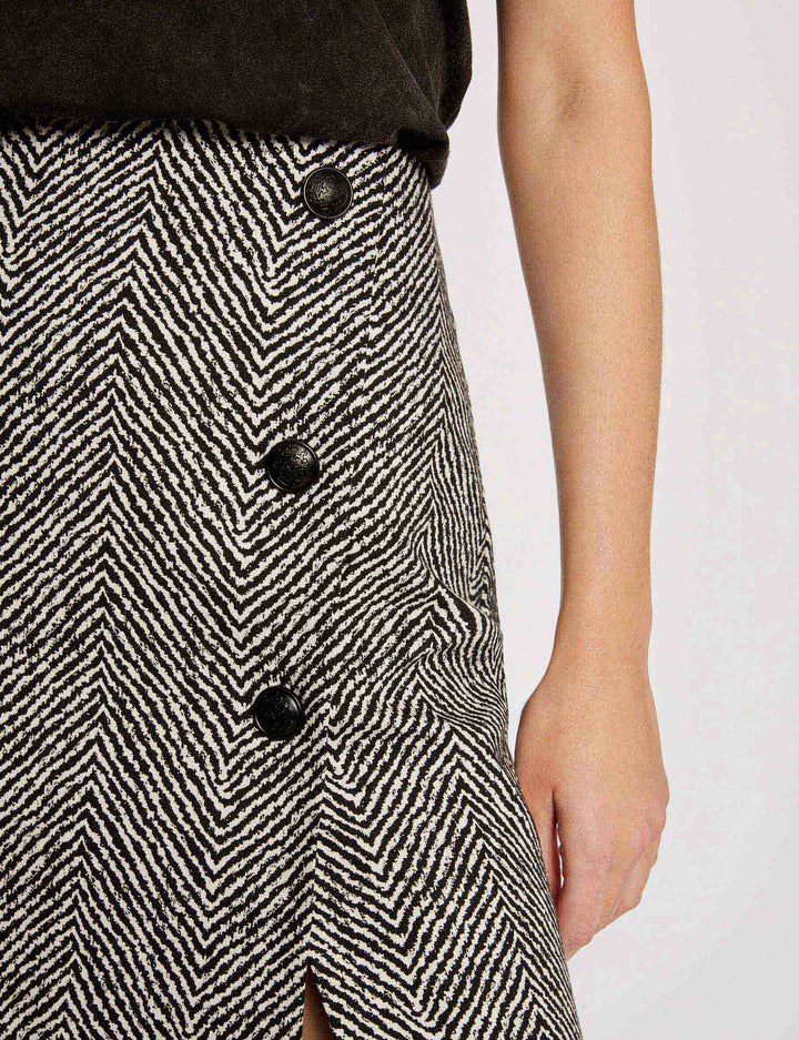 Jupe courte imprimé chevron