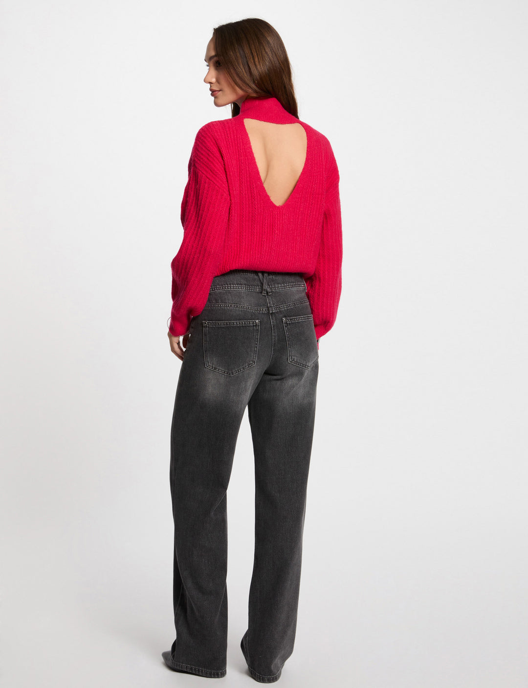 Jeans large détails chaînes
