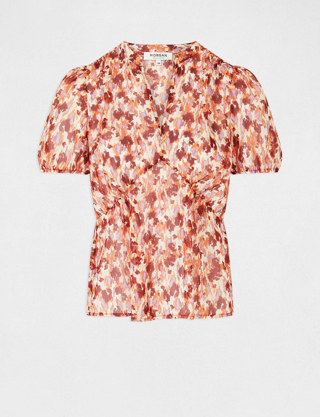 Blouse manches courtes imprimé abstrait