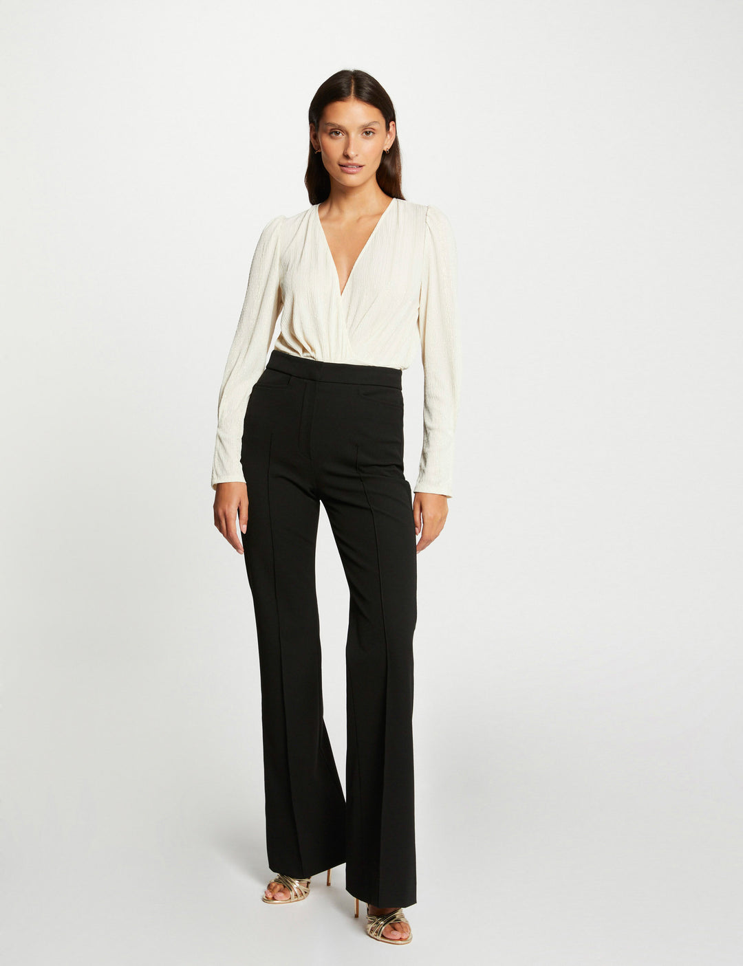 Blouse manches longues col cache-coeur