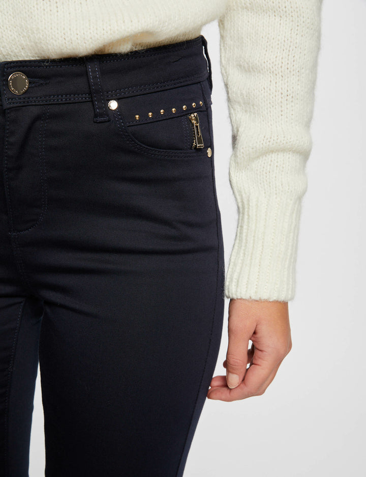 Pantalon skinny aspect satin