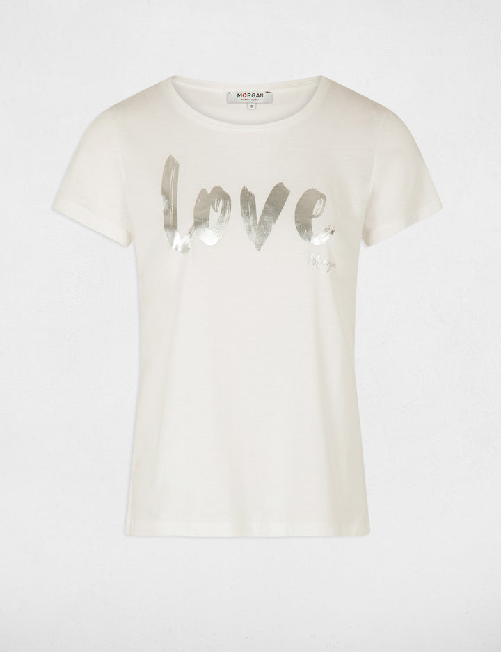 T-shirt manches courtes à  inscription