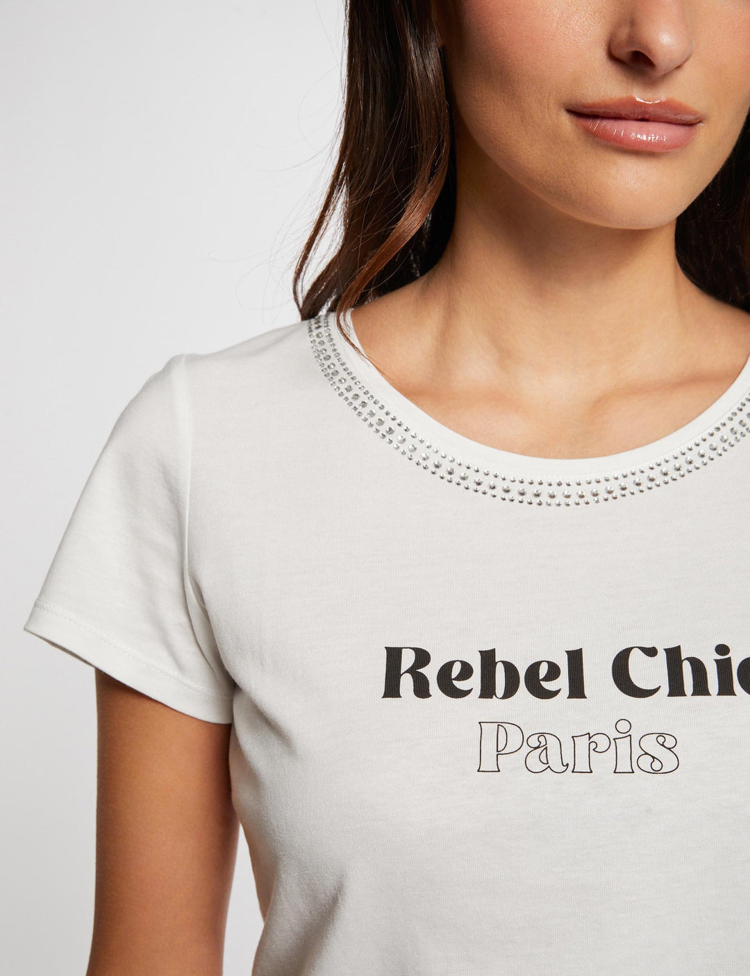 T-shirt inscription et strass