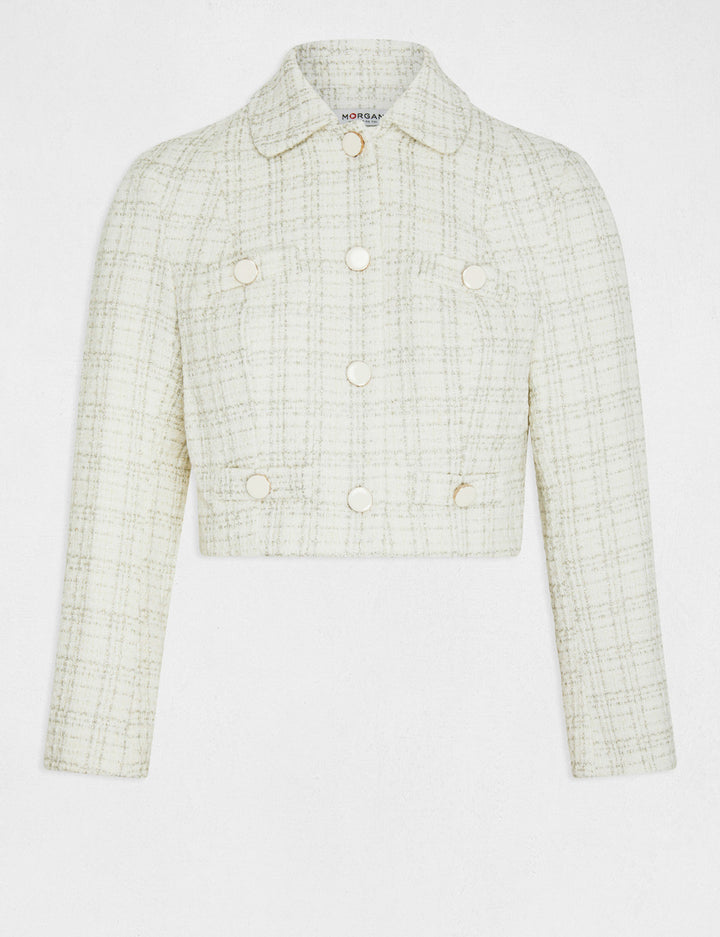 Veste droite fils métallisés