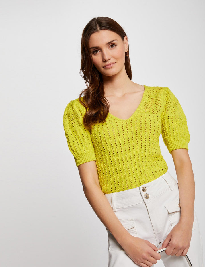 Pull manches courtes ajouré