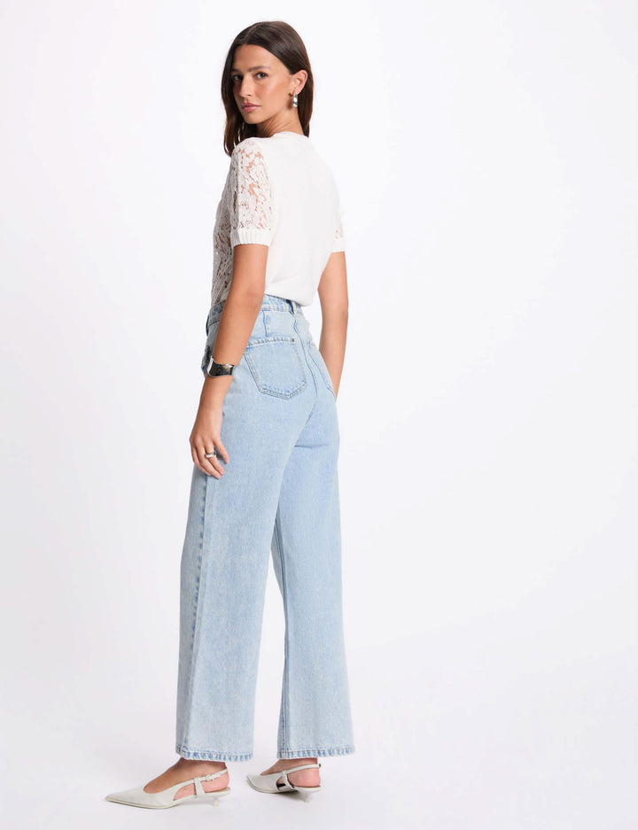 Pull manches courtes dentelle