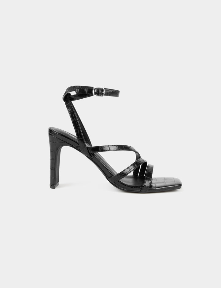 Sandales à  talons croco vernies