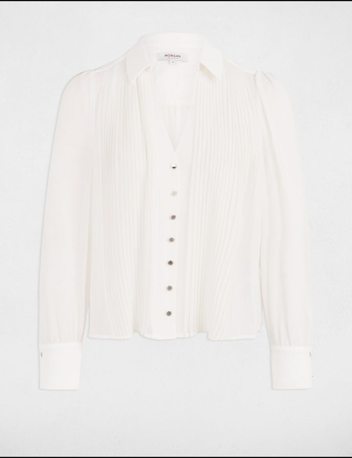 Chemise manches longues plis