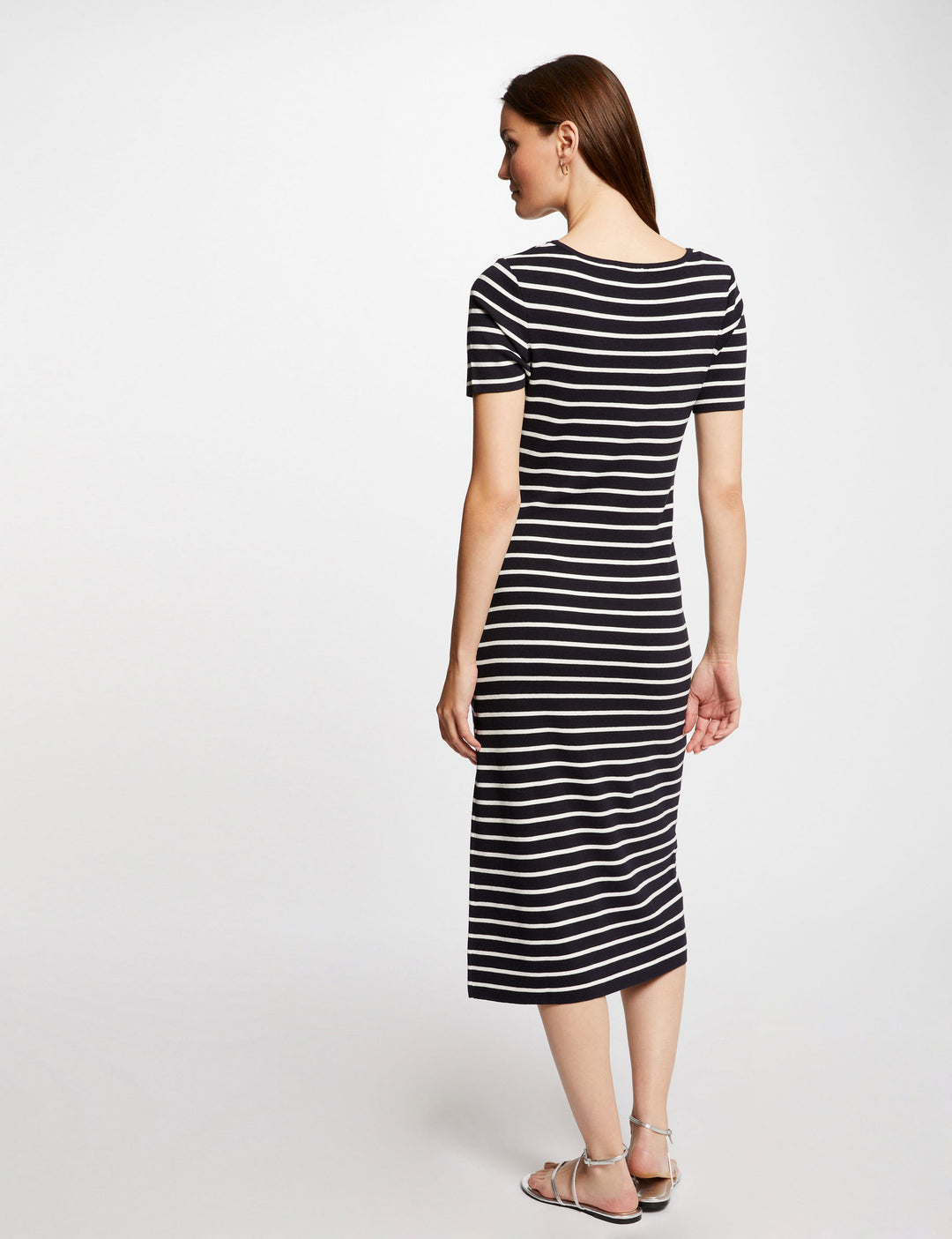 Robe tricot midi à  rayures