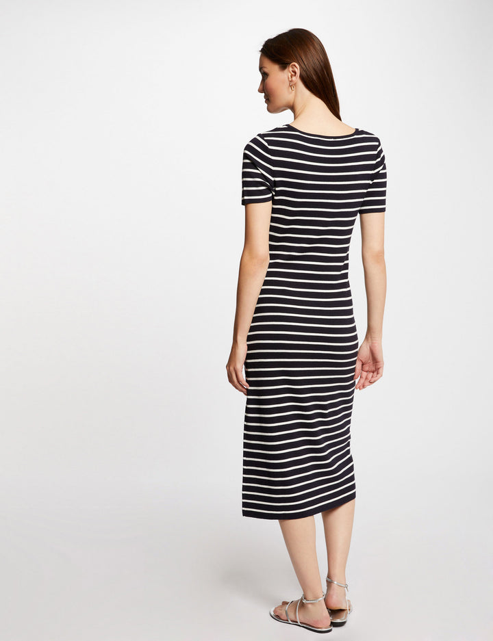 Robe tricot midi à  rayures