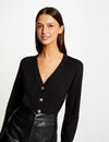 Gilet col en V manches longues