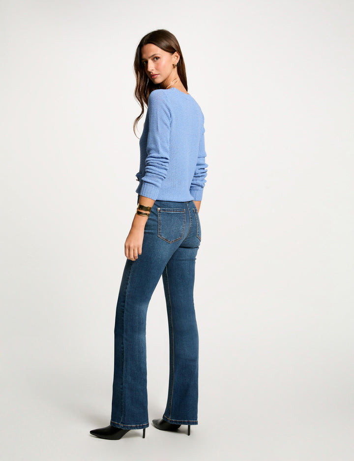Jeans bootcut détails franges