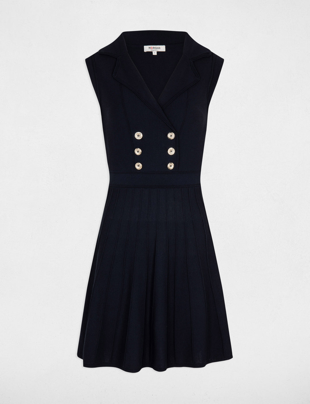 Robe tricot trapèze à  boutons
