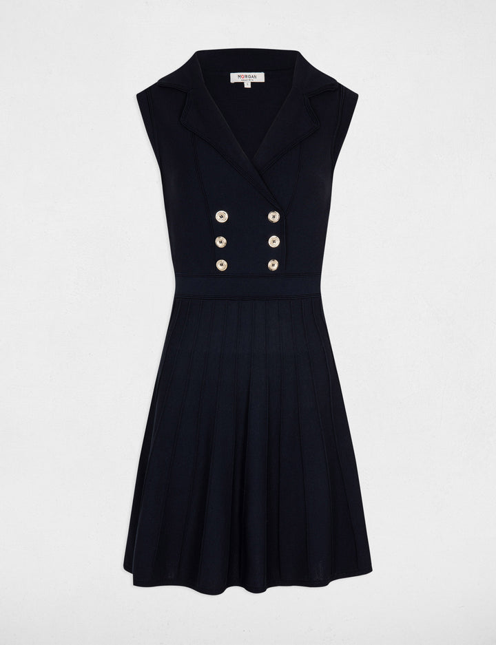 Robe tricot trapèze à  boutons