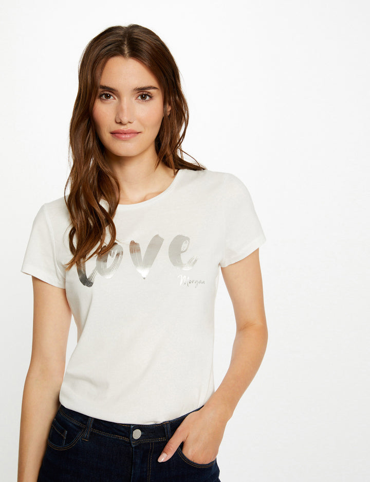 T-shirt manches courtes à  inscription