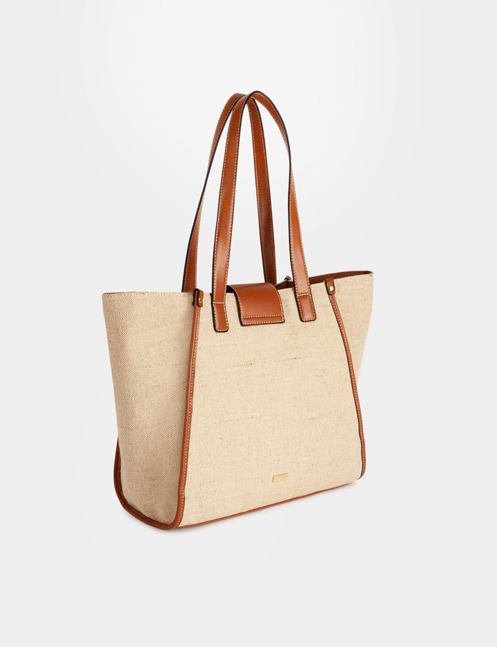 Sac cabas trapèze effet tressé