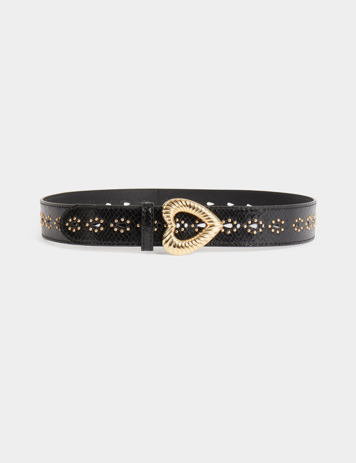 Ceinture croco boucle coeur