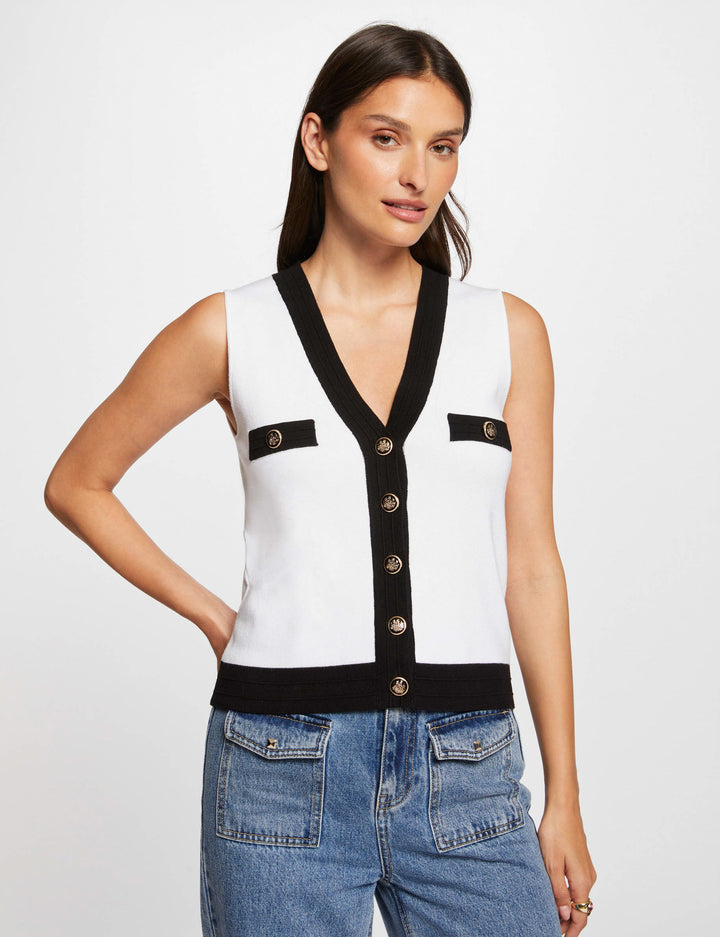 Gilet sans manches col en V