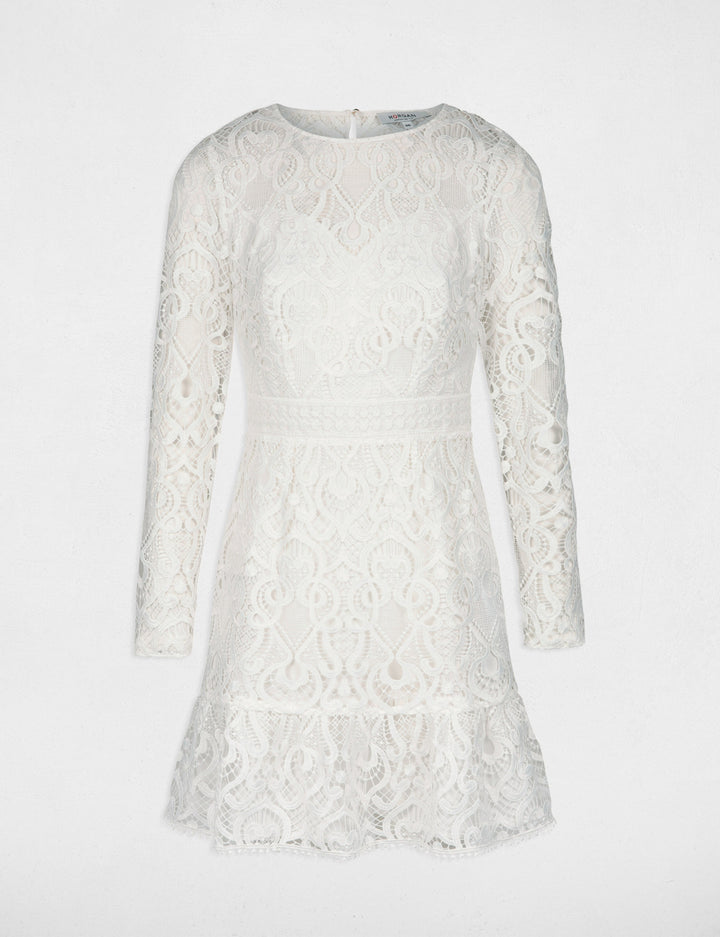 Robe courte ajustée dentelle