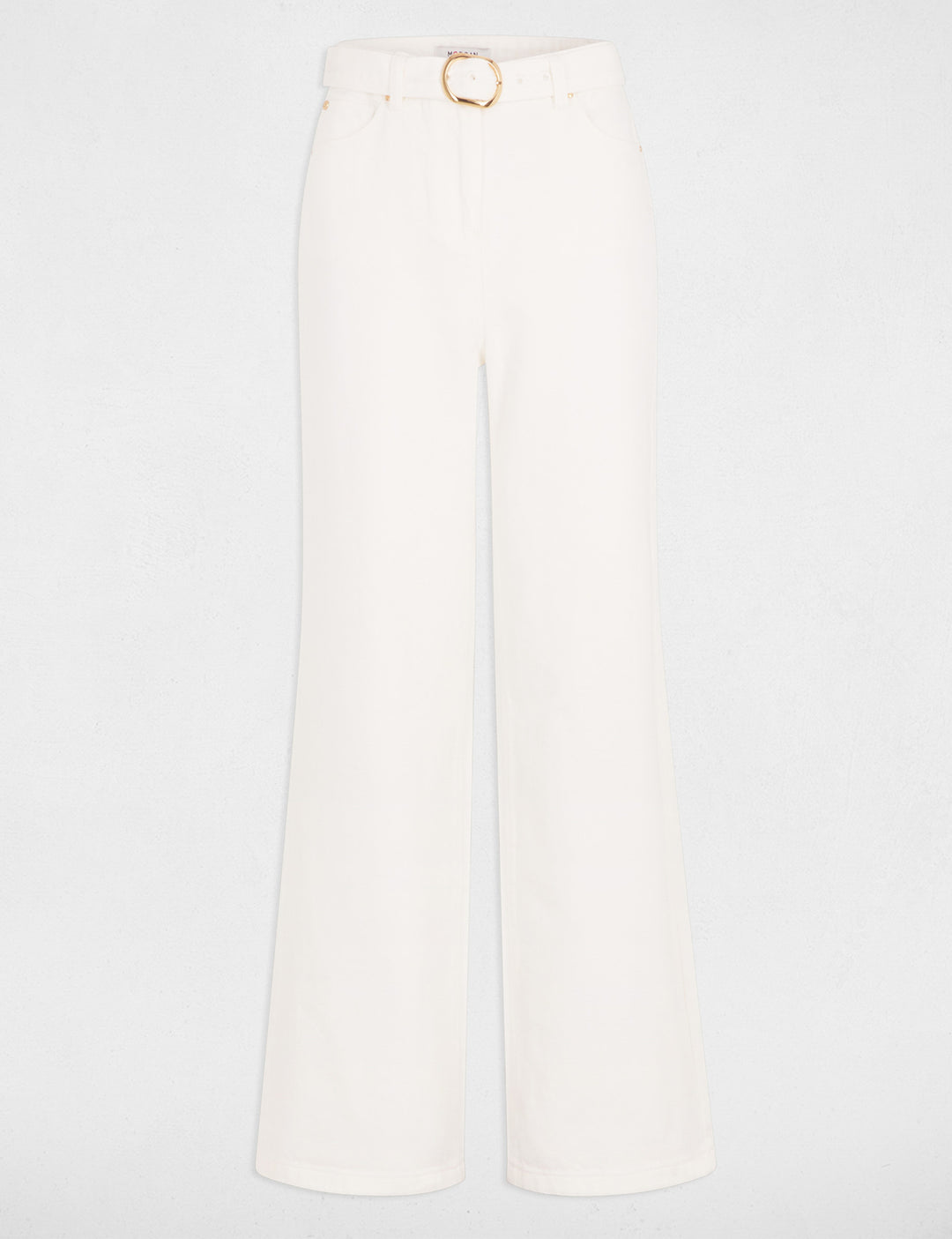 Jeans jambe large ceinturé