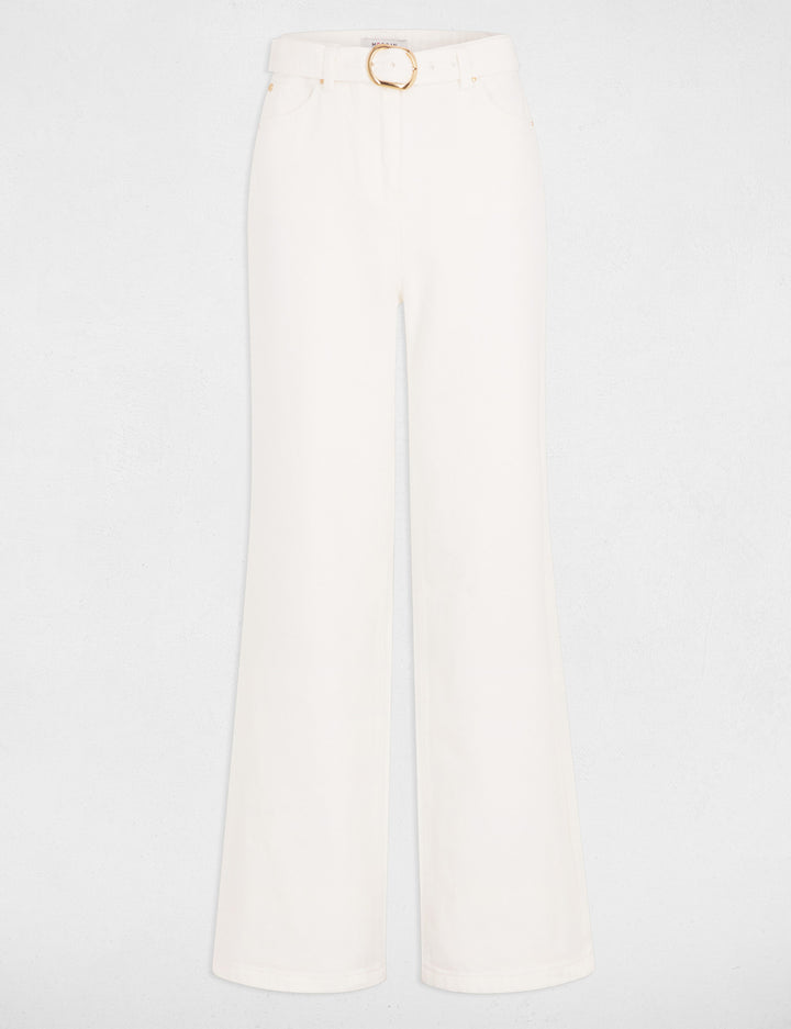 Jeans jambe large ceinturé