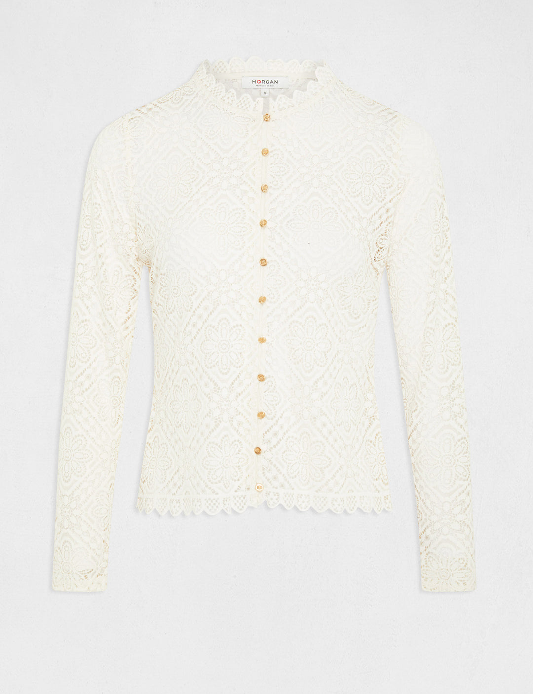 T-shirt manches longues en dentelle