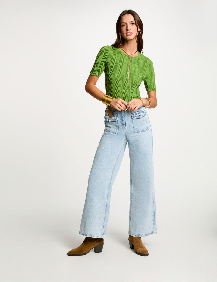 Pull manches courtes col rond