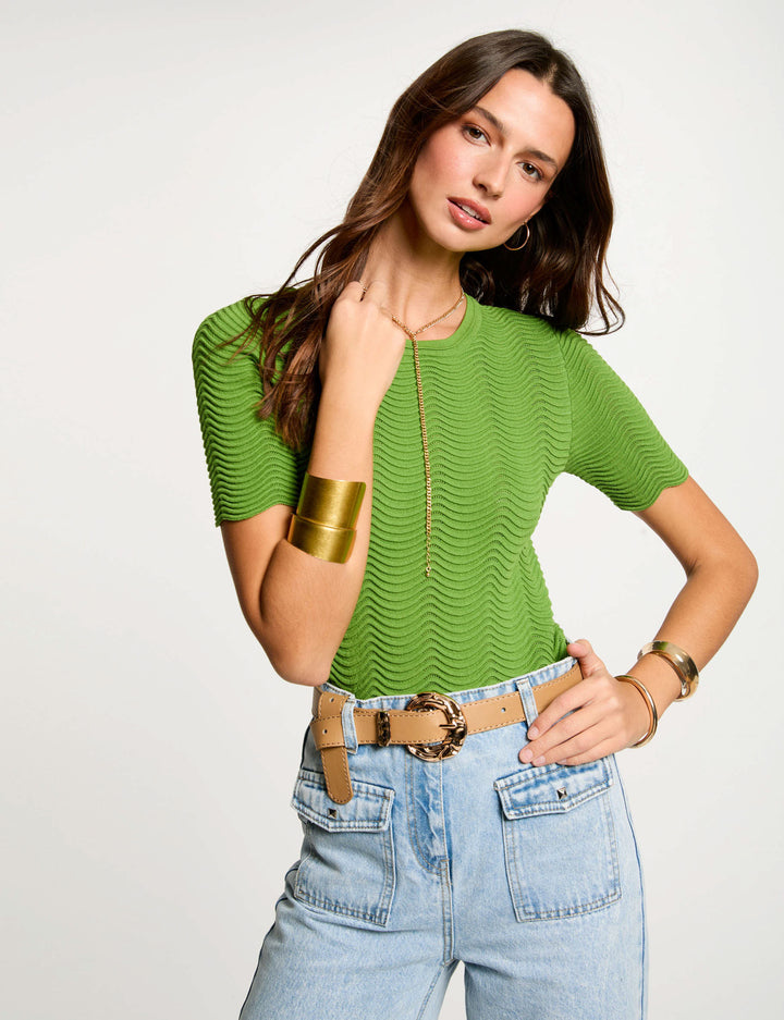 Pull manches courtes col rond