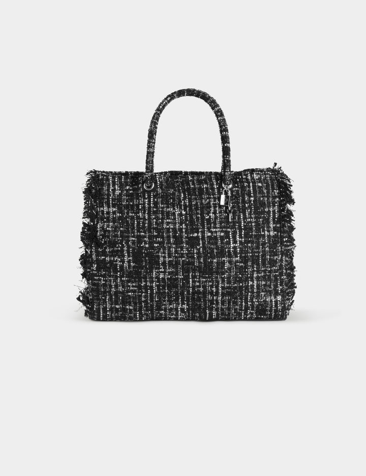 Sac cabas tweed à  franges