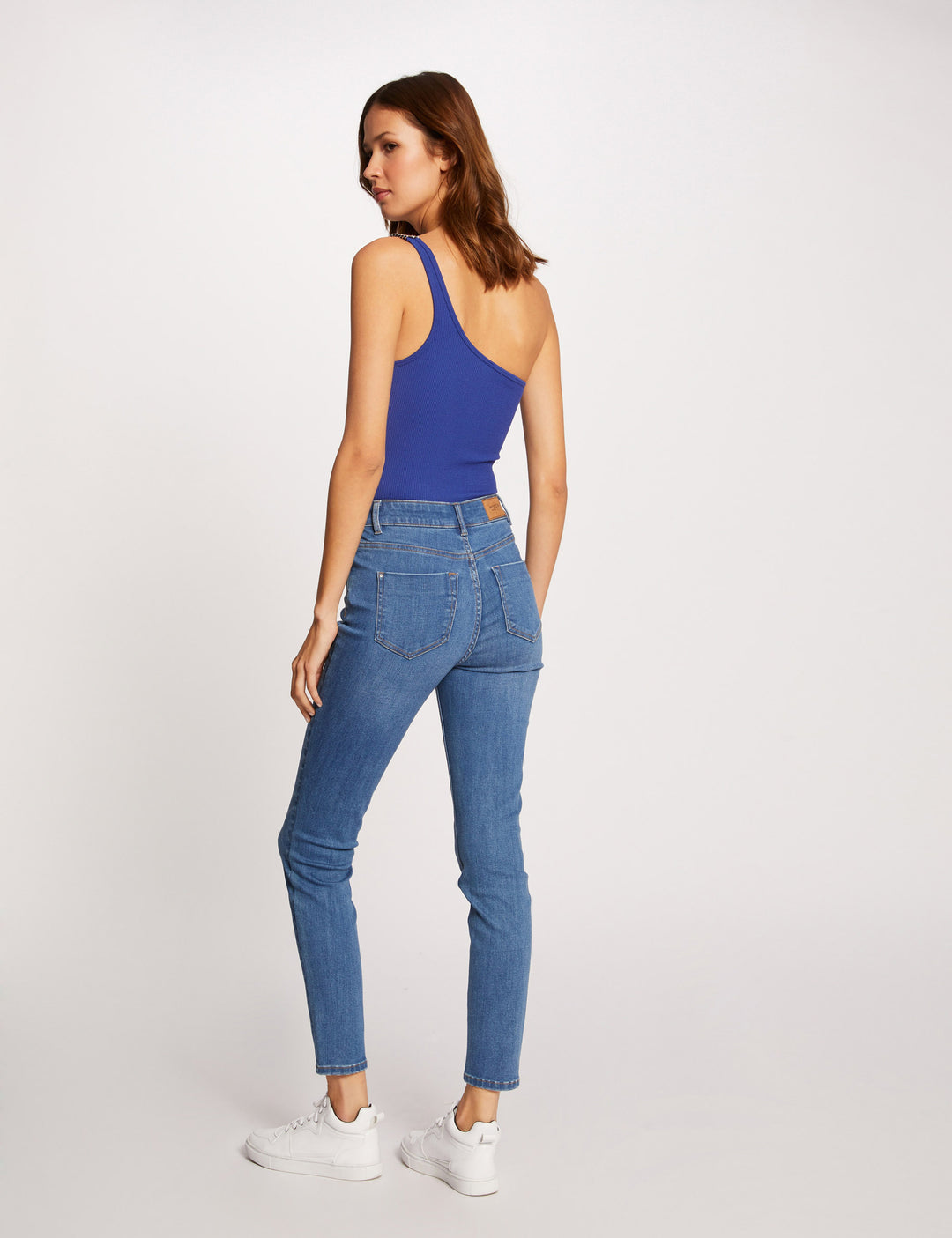 Jeans slim taille haute 7/8ème