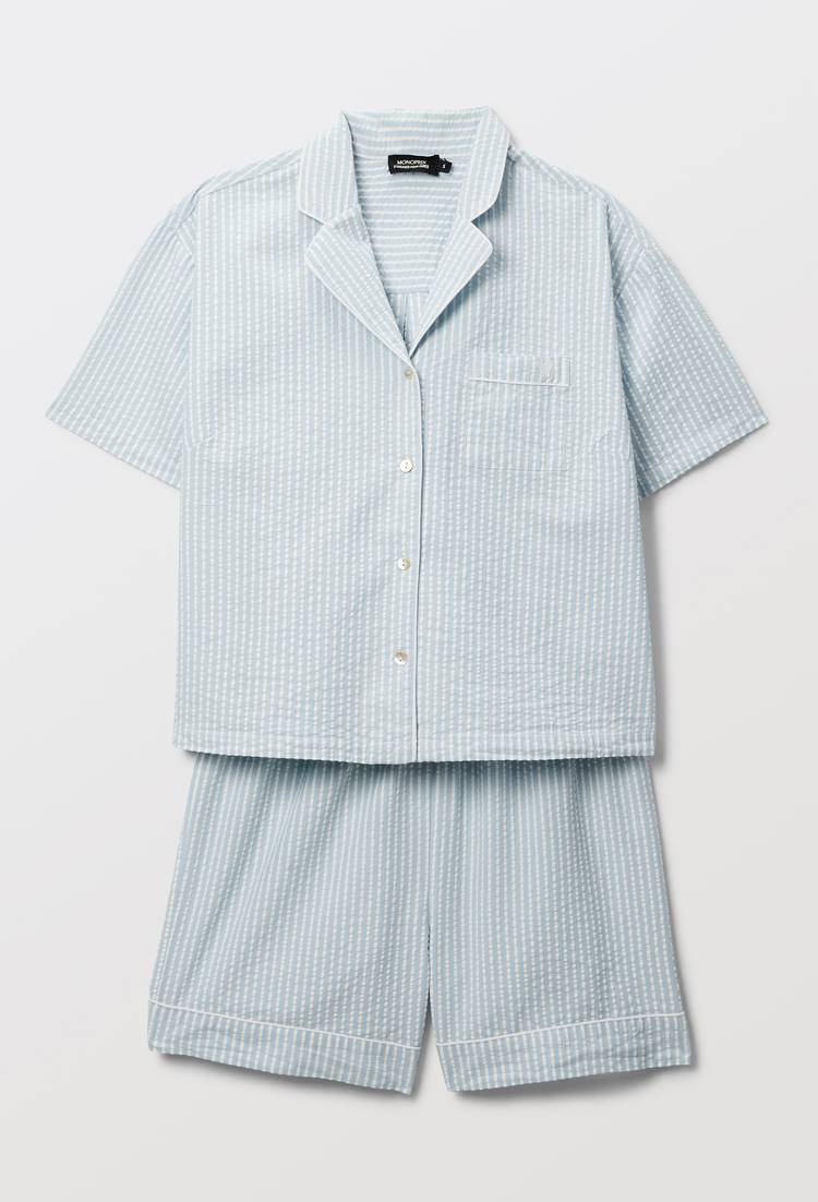 Pyjashort manches courtes rayé en coton bio
