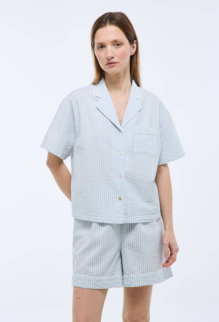 Pyjashort manches courtes rayé en coton bio