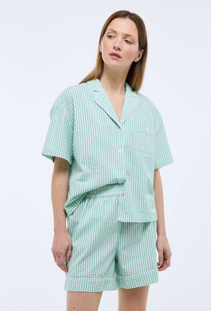Pyjashort manches courtes rayé en coton bio
