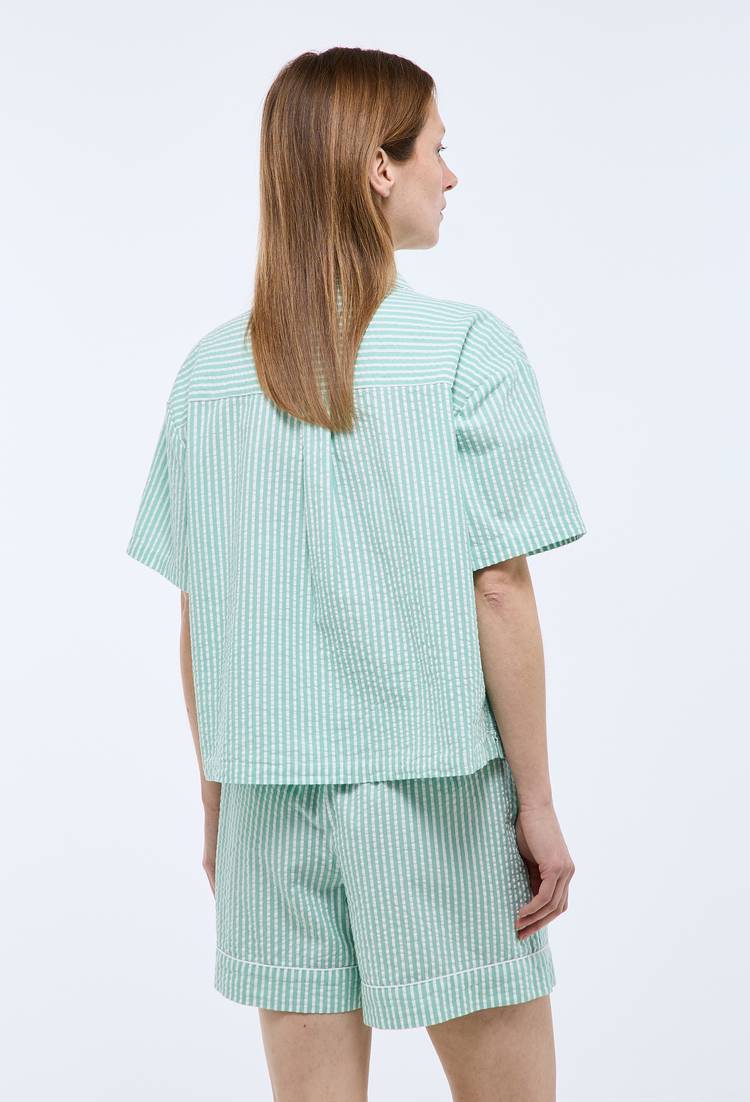 Pyjashort manches courtes rayé en coton bio