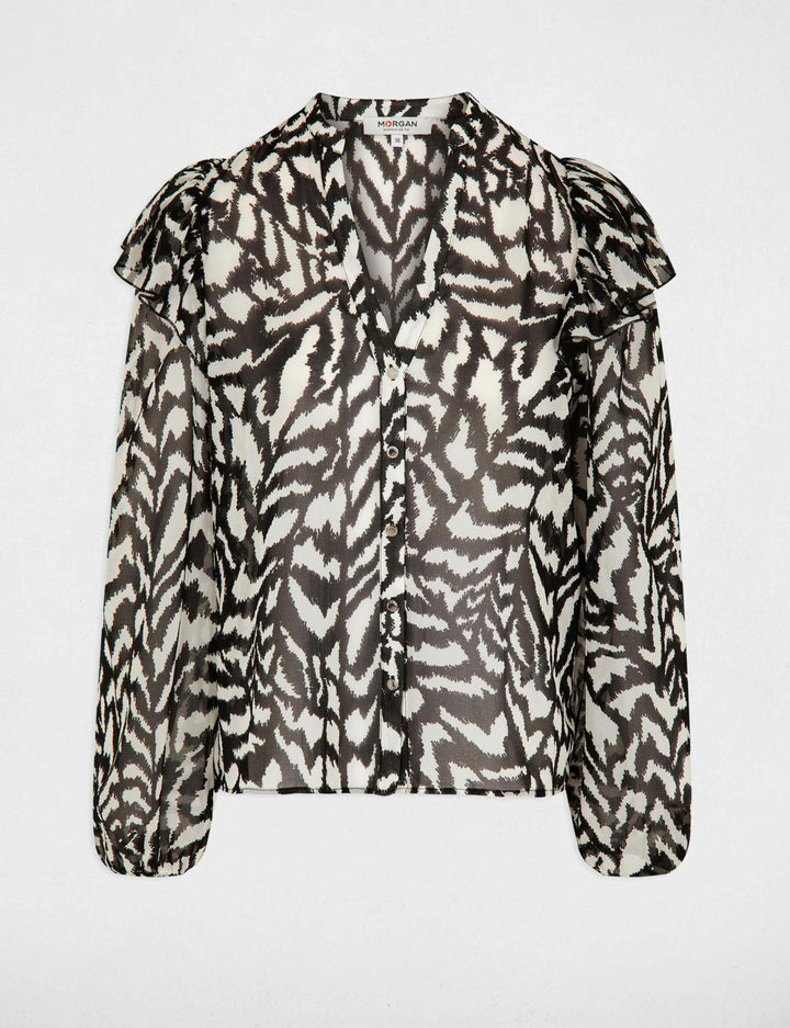 Chemise manches 3/4 imprimée