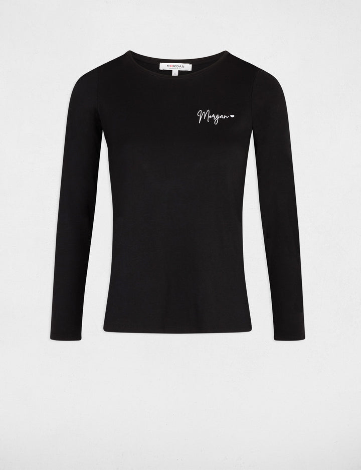 T-shirt manches 3/4 brodé