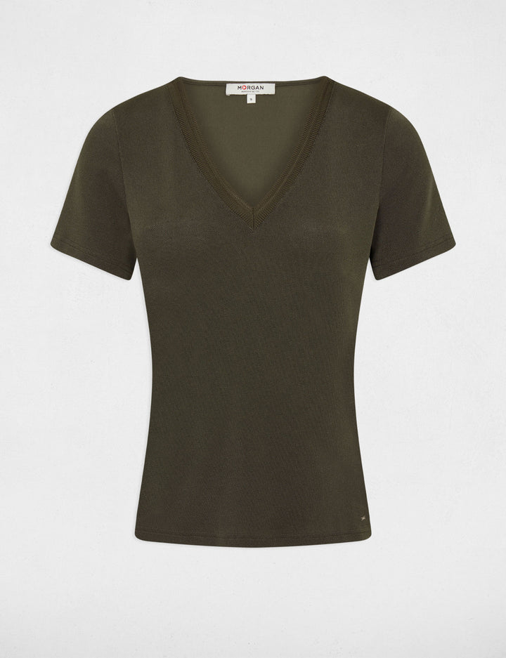 T-shirt manches courtes avec col en V