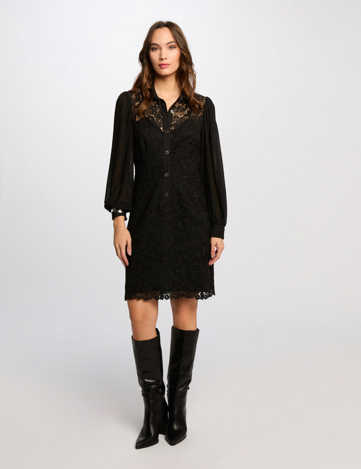 Robe courte droite dentelle