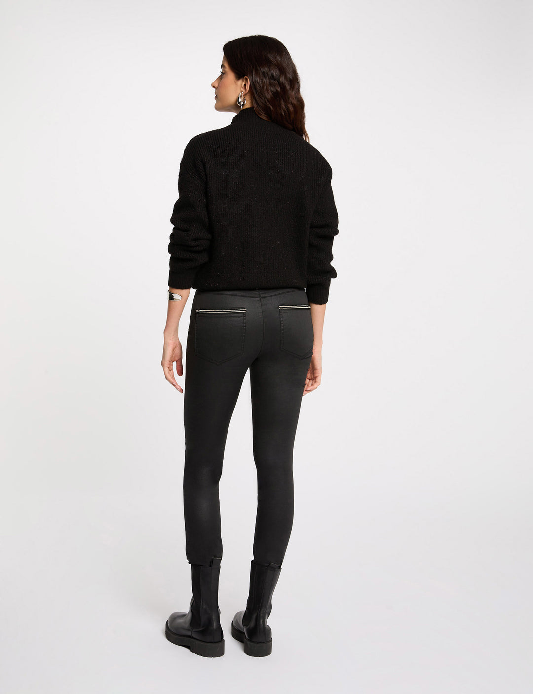 Pantalon slim enduit