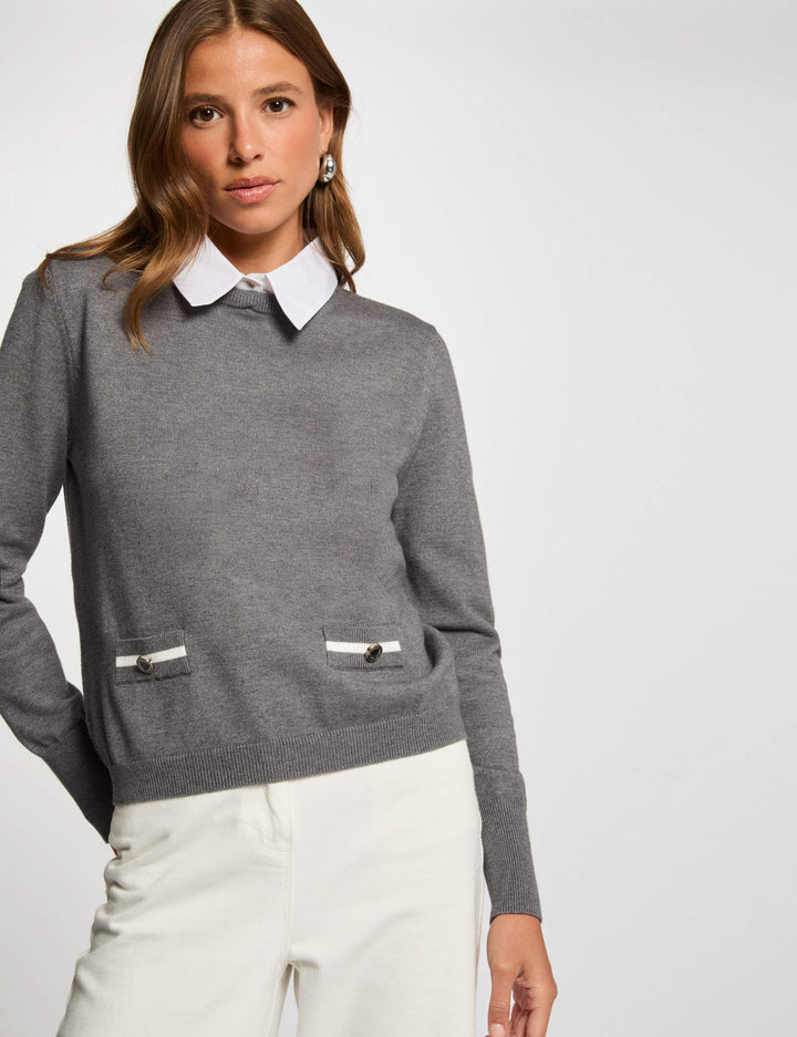 Pull col chemise
