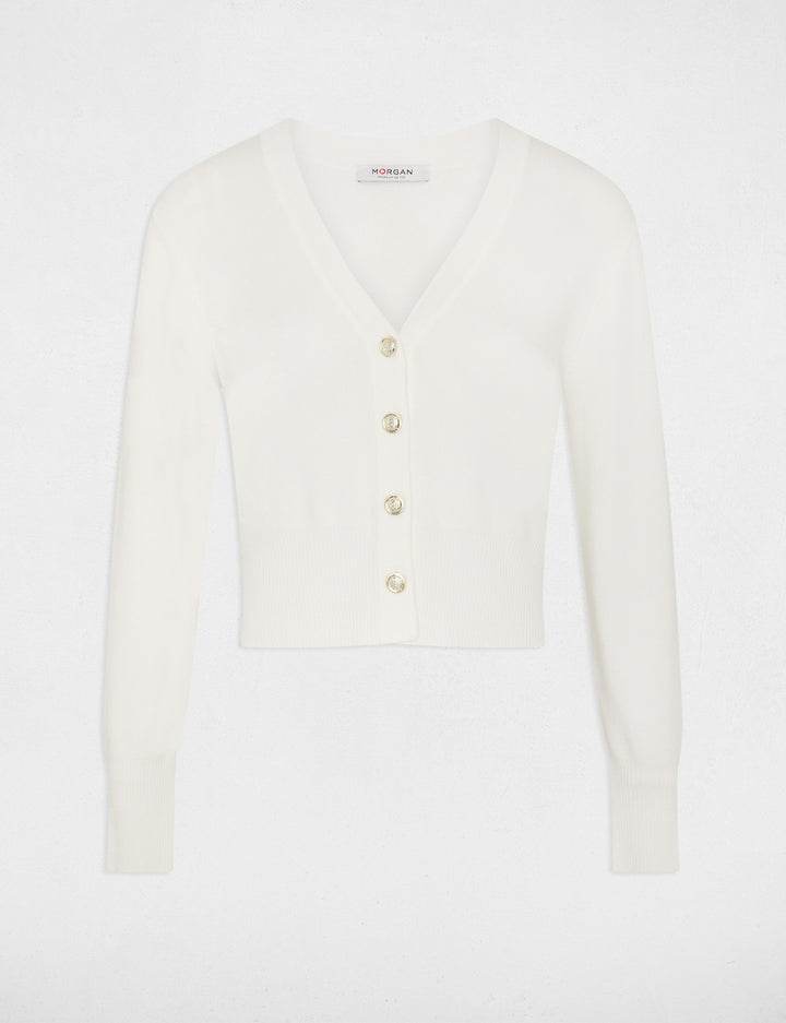 Gilet col en V manches longues