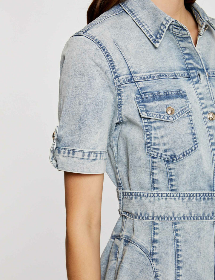 Robe courte patineuse en jean