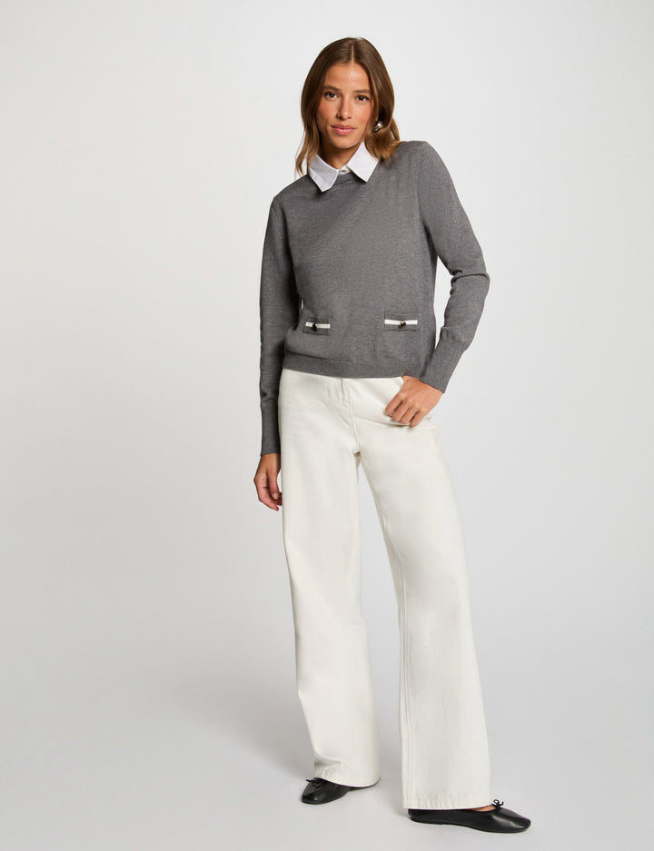 Pull col chemise