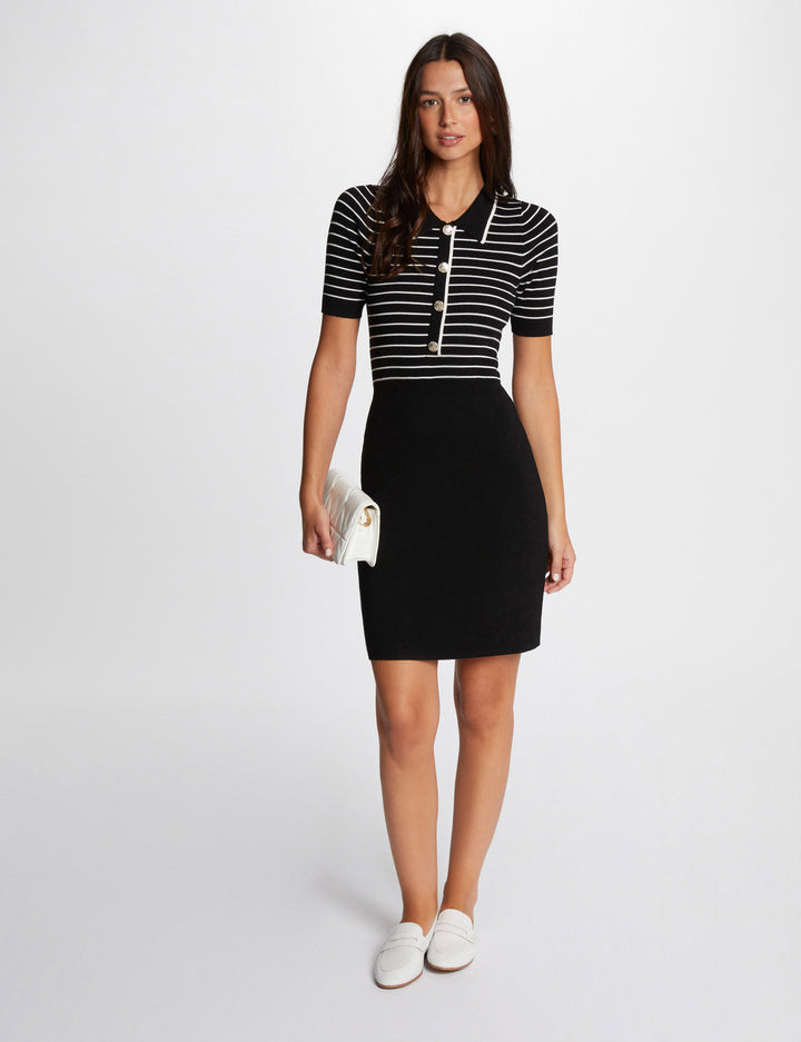 Robe tricot courte rayée