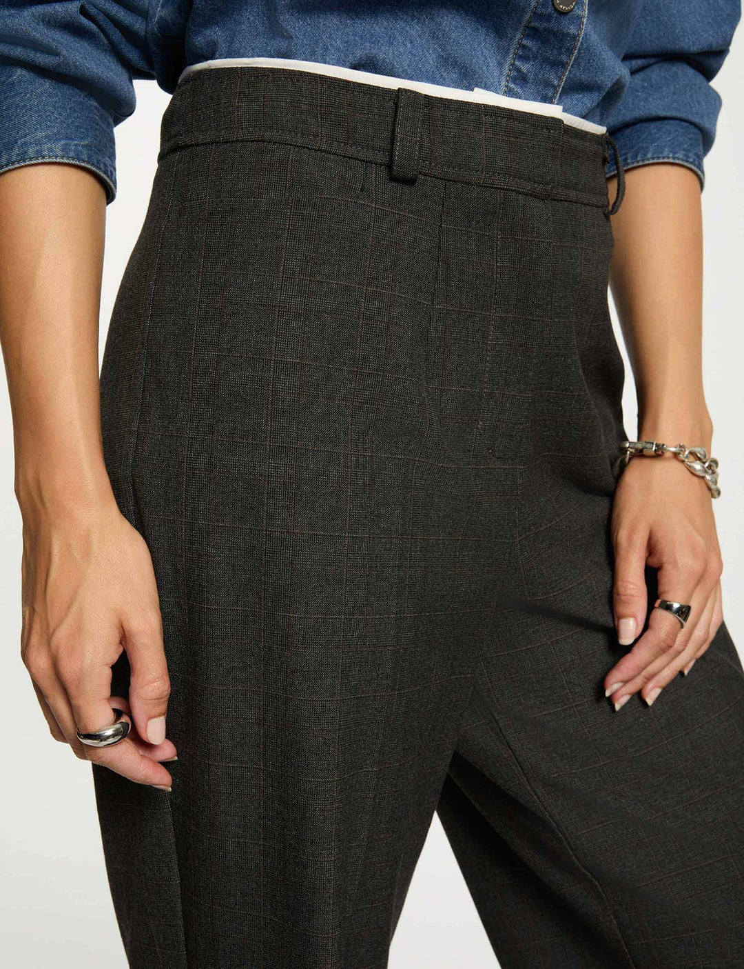 Pantalon large taille haute